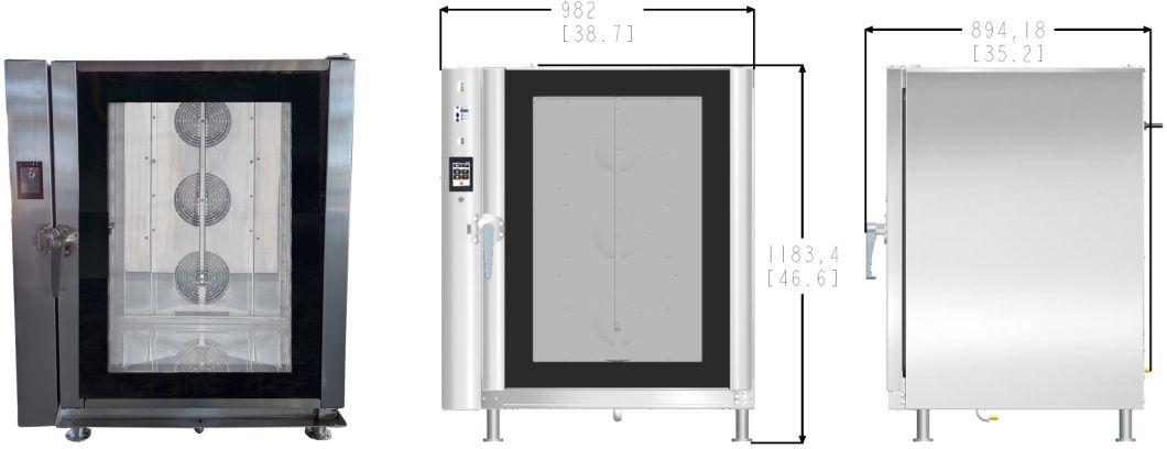 Horno combinado y vaporizador de diez bandejas